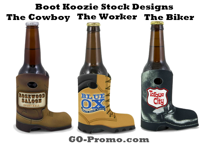 Boot koozie stock templates. Chose one and add your logo!