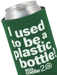Eco-foam can koozies made from over 80% post-consumer recycled material